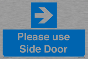 Please use Side Door (arrow Right) 